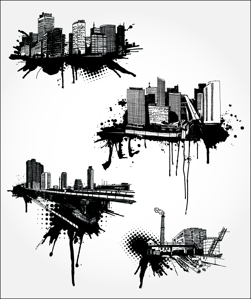 free vector Cool vector silhouette of the city